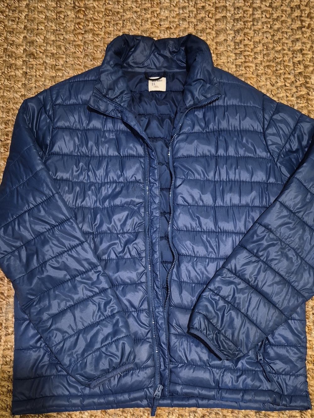 LARGE Old Navy Men's Quilted Puffer Jacket - Blue